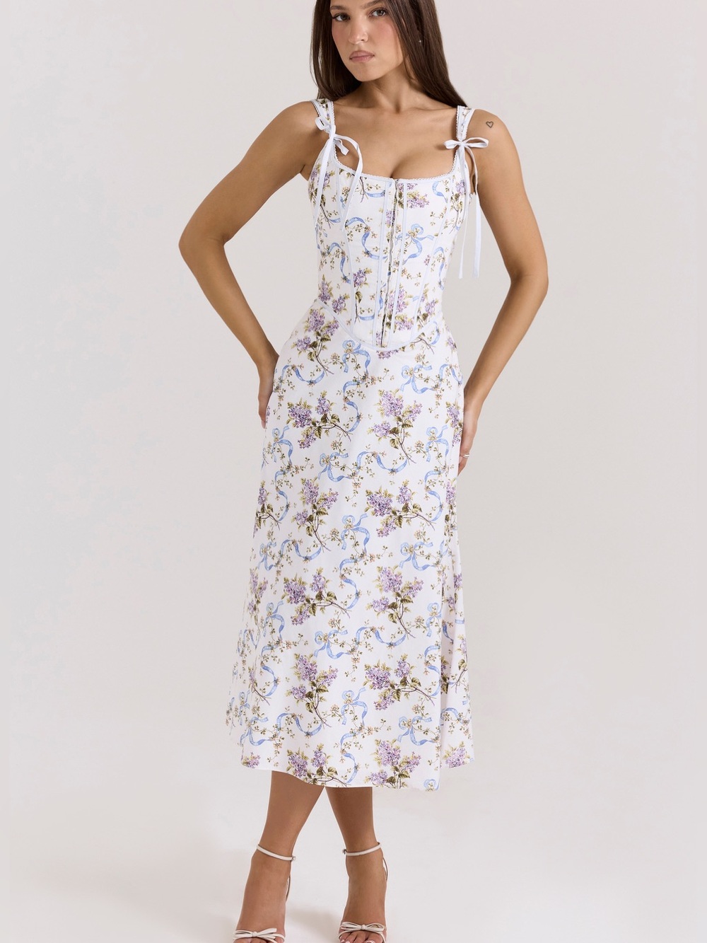 House Of CB Dionne Floral Print Cotton Midi Dress